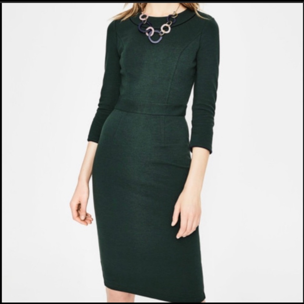 Boden Mia Ottoman Dress - Chatsworth green